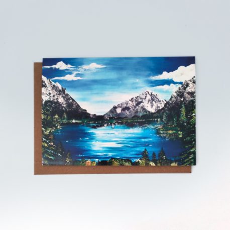 Mountains & Lake greetings card by DSB Designed with envelope.