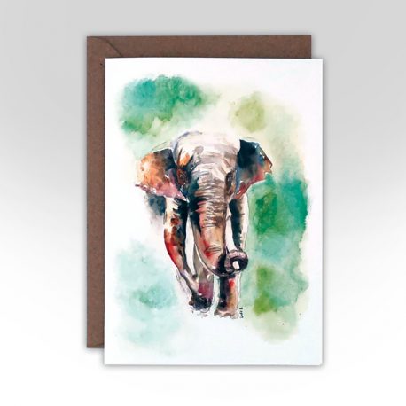 African Elephant Greetings Card