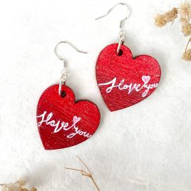 I love you earrings by DSB Designed together