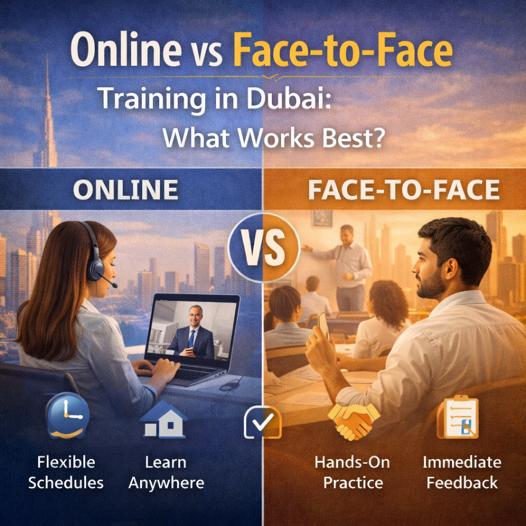 Comparison of online and face-to-face training options for expats in Dubai