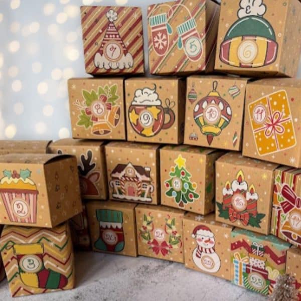 Adventskalender for 2 oder 3 Personen ohne Zuckerzusatz - 24 Boxen