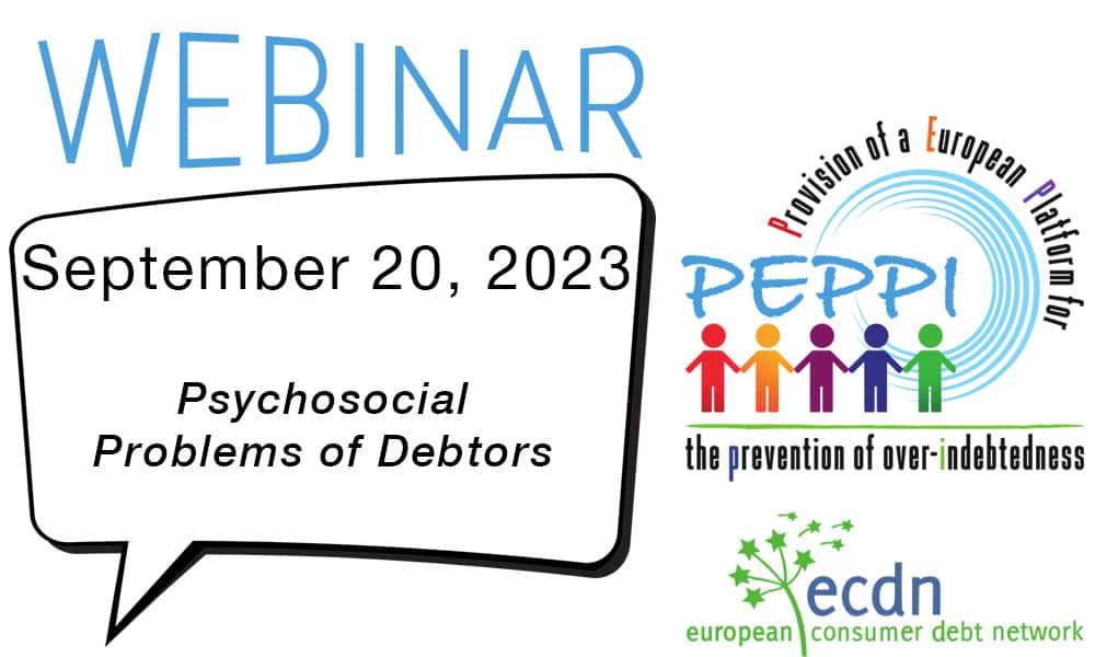 You are currently viewing Webinar Wednesday 20 September, 2023 – Psychosocial Problems of Debtors