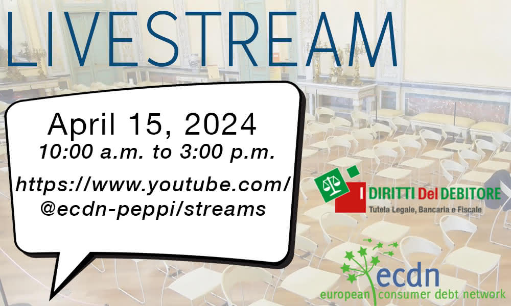 Read more about the article Livestream from the ECDN/ I Diritti del Debitore conference in Palermo on monday 15th of April