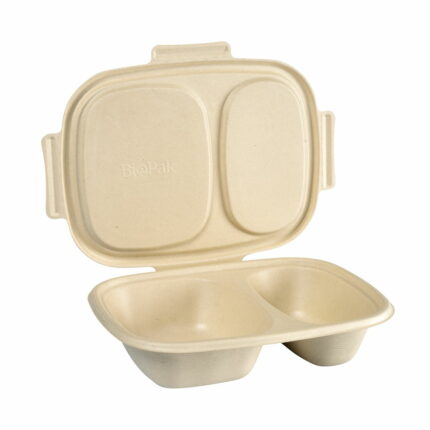 Clamshell brun bagasse nedbrytbar emballasje