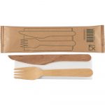 Bestikksett kniv, gaffel, serviett