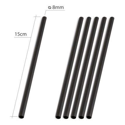 Ocean Straw sugerør sort 15 cm ø8