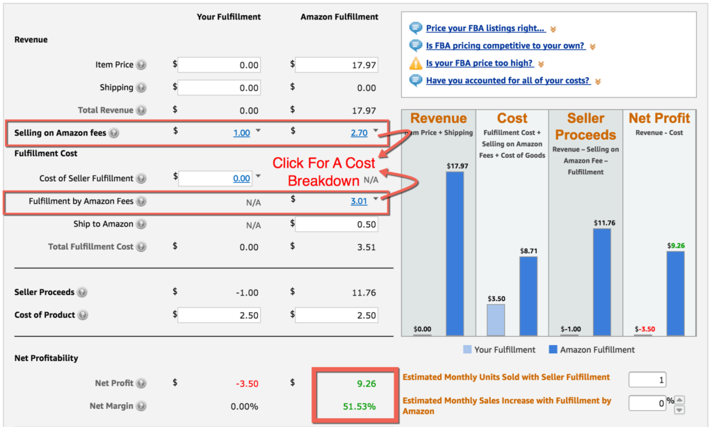 Amazon FBA calculator