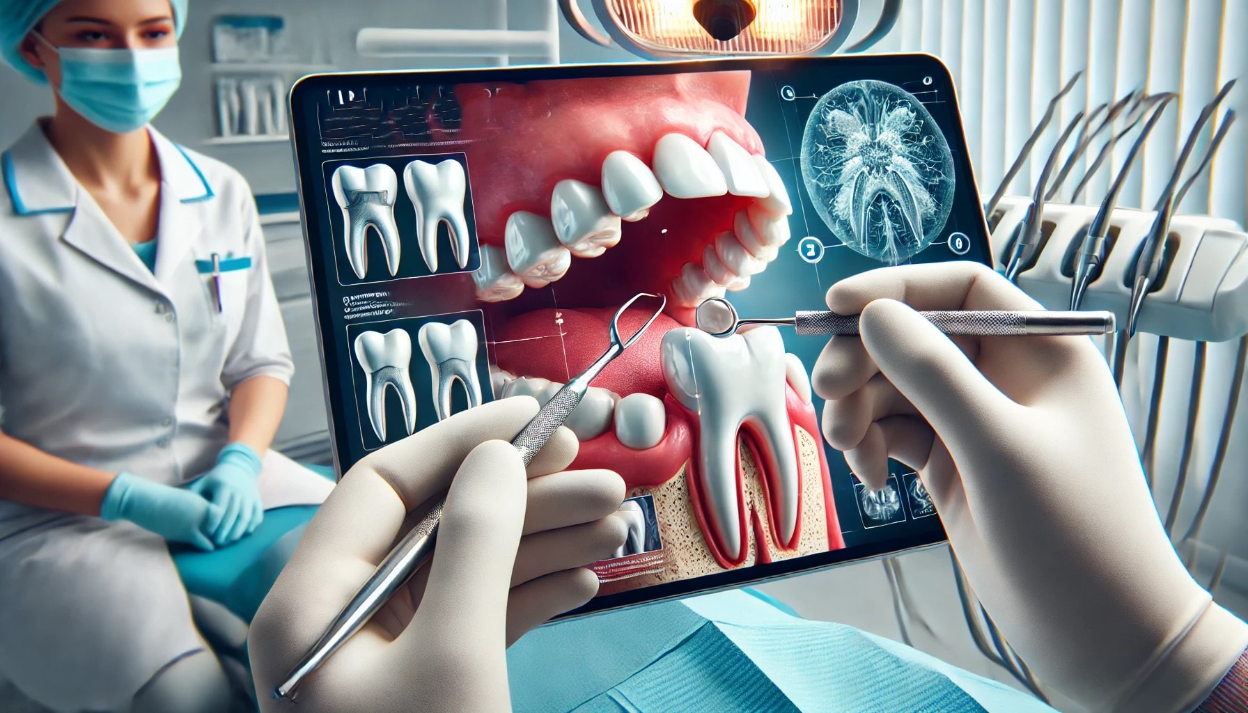 Periodontitt-behandling - Pris i 2025 3 Bilde av behandling av marginal periodontitt hos tannlegen."