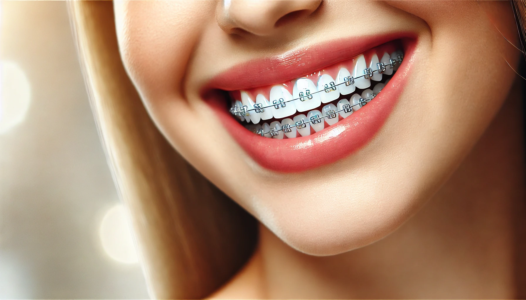 Transform your smile with personalized orthodontics 14 Close-up of a beautiful, confident smile with straight, well-aligned teeth after orthodontic treatment, highlighting the transformation."