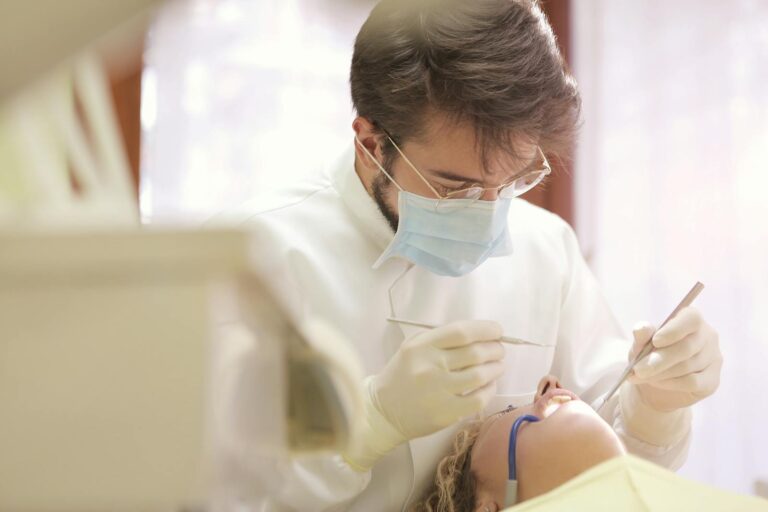 dentist examining teeth
