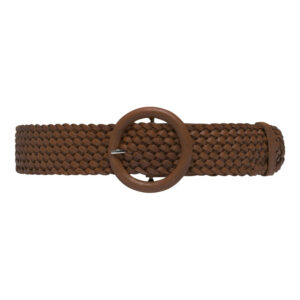 Depeche - Wide Braided Leather Belt (Dark Brown)