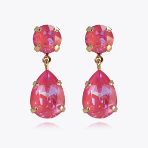 Caroline Svedbom - Mini Drop Earrings (Gold / Lotus Pink Delite)