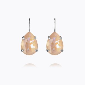 Caroline Svedbom - Mini Drop Clasp Earrings (Rhodium / Ivory Cream Delite)