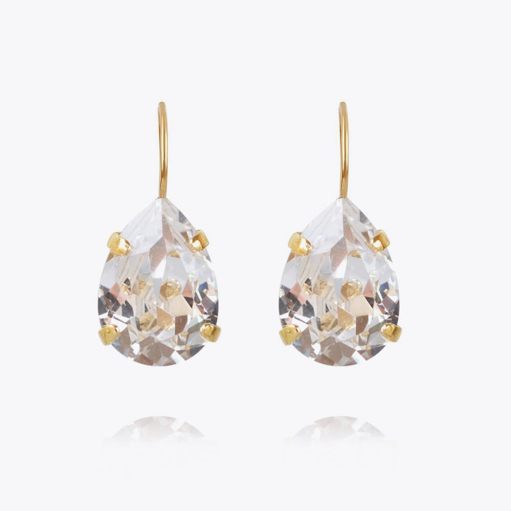 Caroline Svedbom - Mini Drop Clasp Earrings (Gold / Crystal)