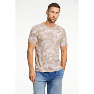 Lindbergh - Slub AOP Tee SS (Sand)