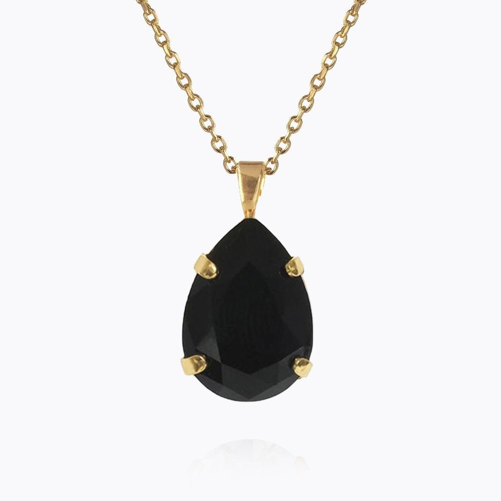 Caroline Svedbom - Mini Drop Necklace (Gold / Jet)