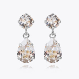 Caroline Svedbom - Mini Drop Earrings (Rhodium / Crystal)