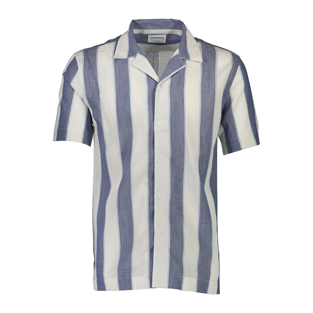 Lindbergh - Striped Linen/Cotton Shirt (Dk Blue) - Bild 8