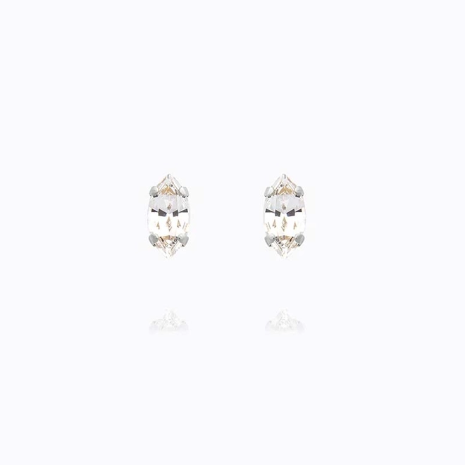 Caroline Svedbom - Petite Navette Earrings (Rhodium / Crystal)