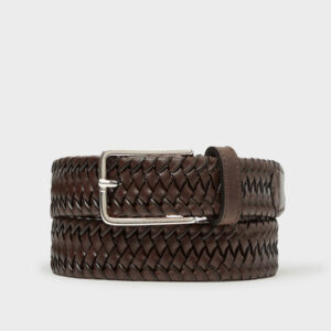 Saddler - Joar Flätat Läderbälte (Brown)