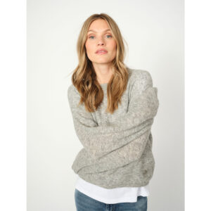 Mos Mosh - MMMape O-Neck Knit (Grey Melange)