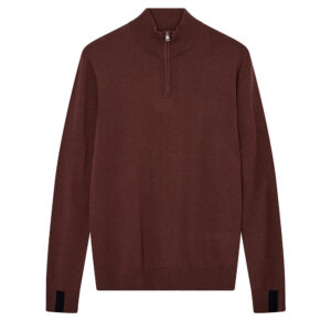 Mos Mosh Gallery - MMGAdam Soft Zip Turtle Neck Knit (Bitter Chocolate)