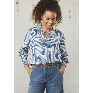 Isay - Ane Printed Blouse (Blue Graphical)