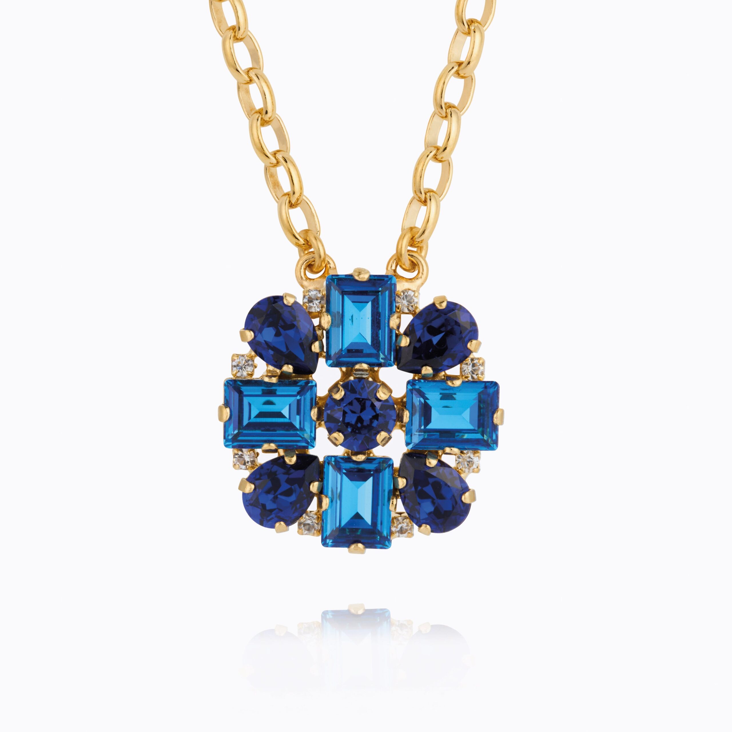 Caroline Svedbom - Diora Chain Necklace (Gold / Recreated Blue Combo)
