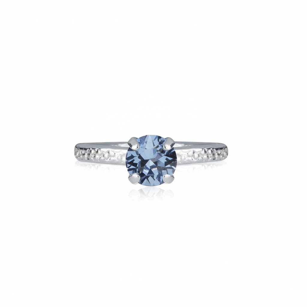 Caroline Svedbom - Natti Ring (Rhodium / Light Sapphire)