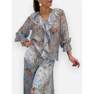 Gemini - Sabine Blommig Blus (Blue)