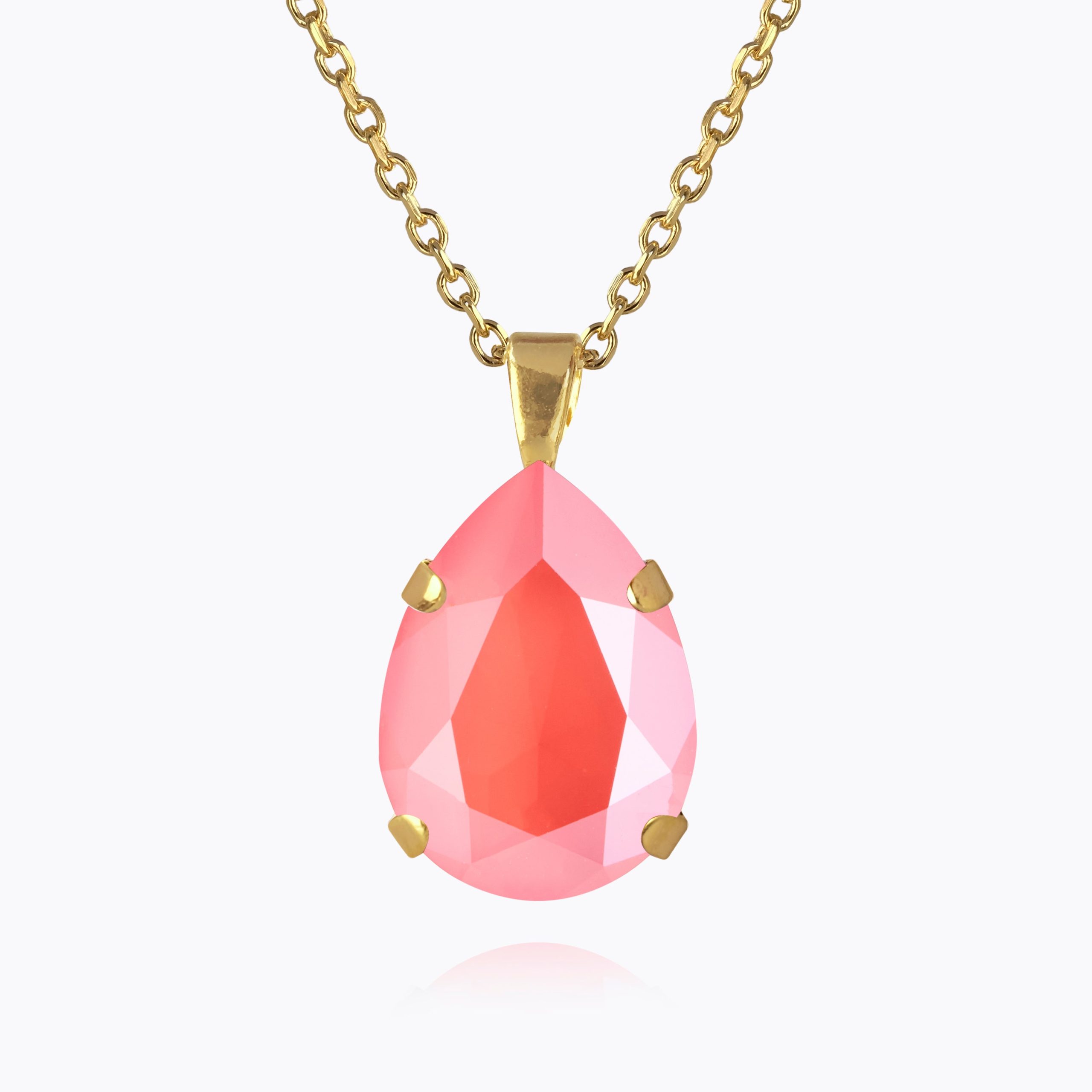 Caroline Svedbom - Mini Drop Necklace (Gold / Light Coral)