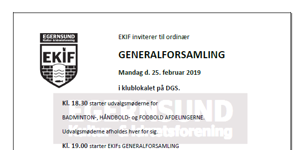 Generalforsamling februar 2020