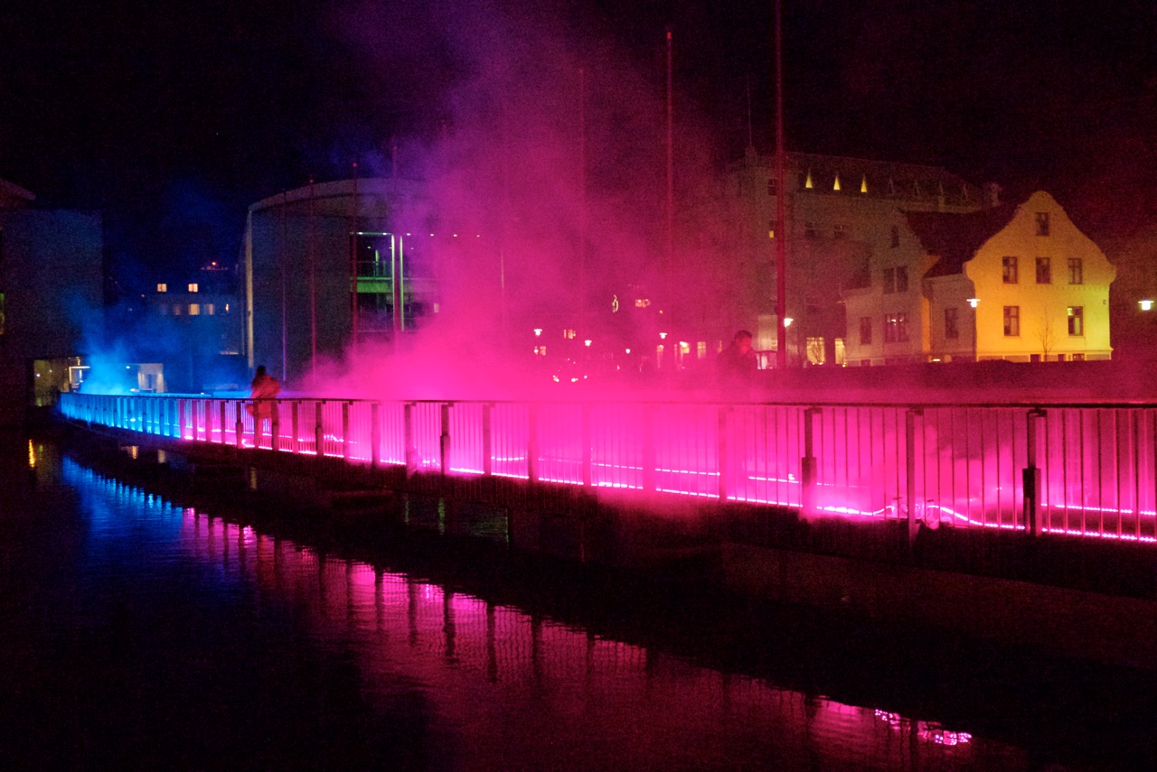 Pink Enchantment by Tine Bech Studio, image from Reykjavik City Hall Bridge, Iceland