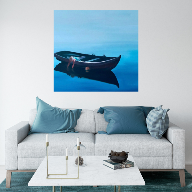 "pige i robåd" 100x120 - 2020 (privat eje)