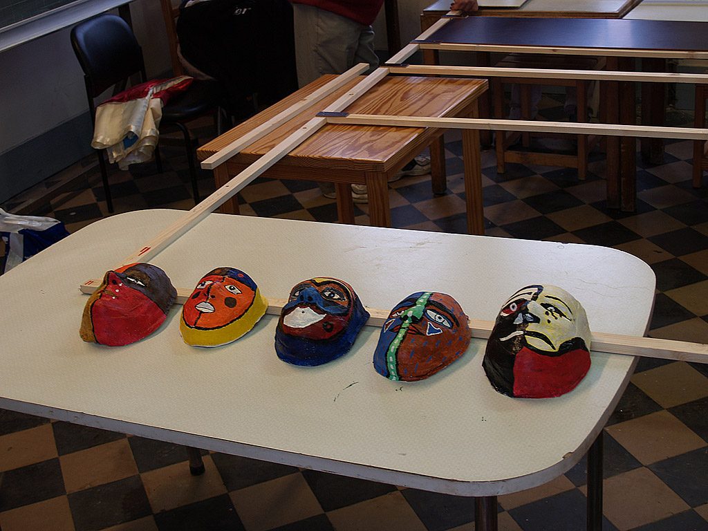 Masks created during the workshop at Hoogstraten 2006