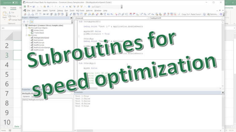 Excel VBA speed optimization