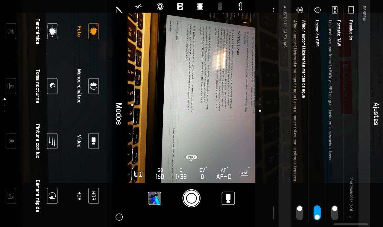 Huawei P10 interfaz cámara