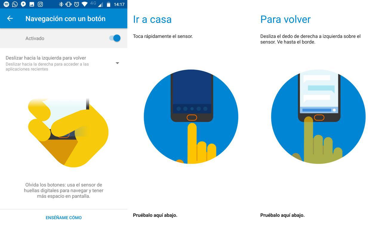 Moto G5 botones lector huellas