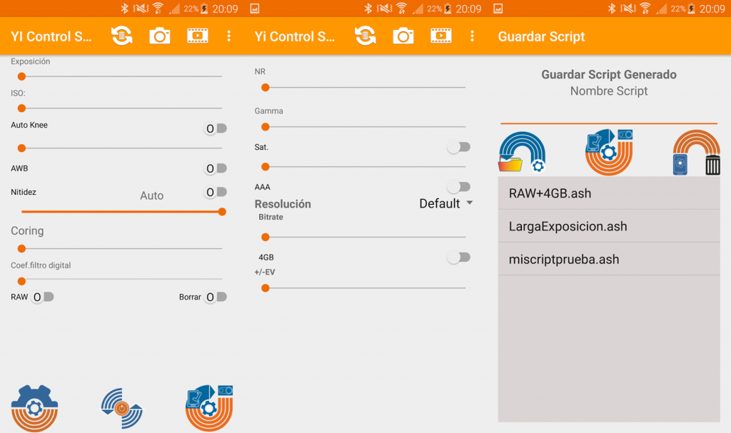 Yi Control Script Pro: Funciones