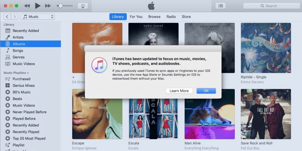 iTunes: iTunes antes de la actualizacion