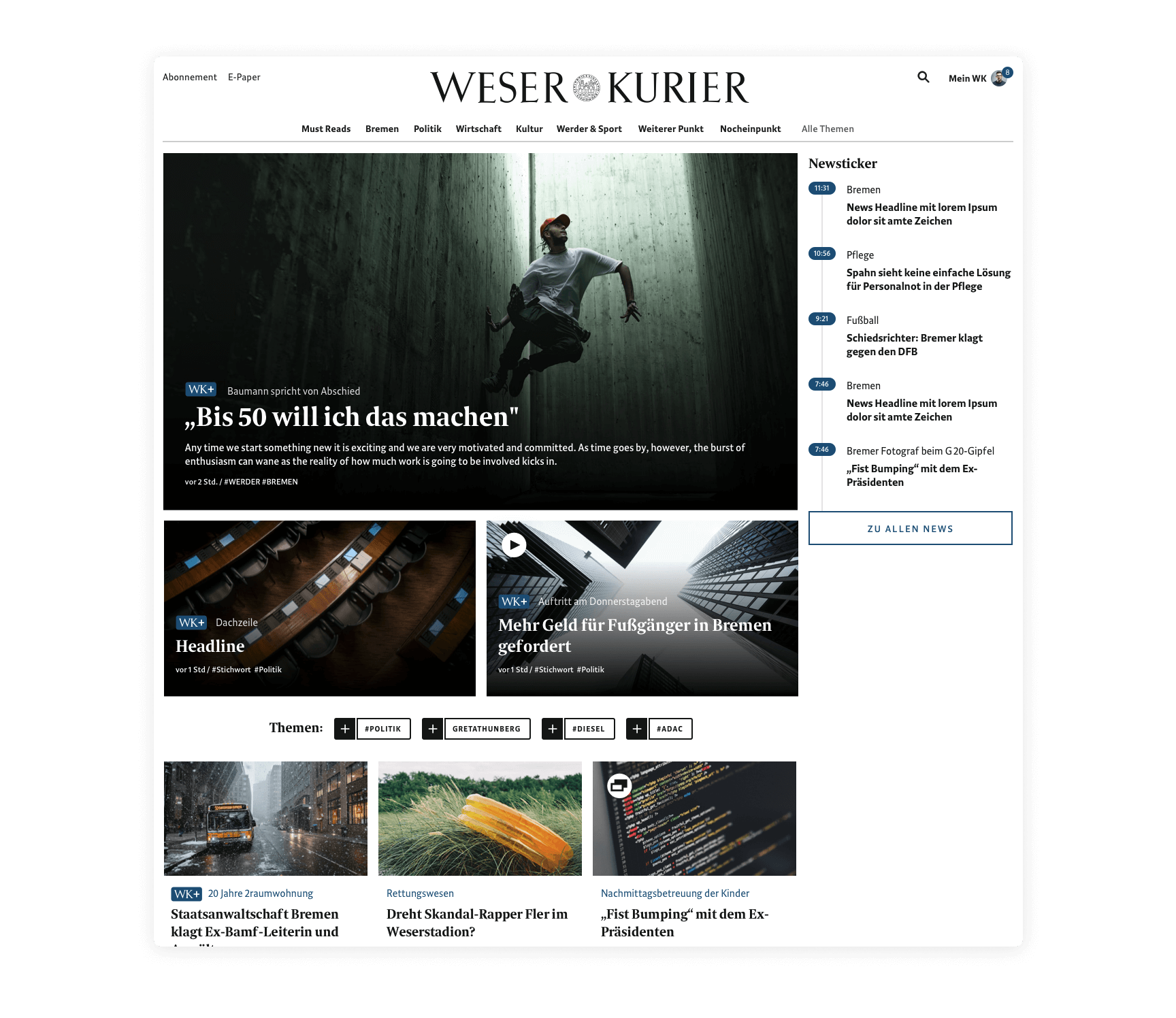 Newspaper Publisher Website Design