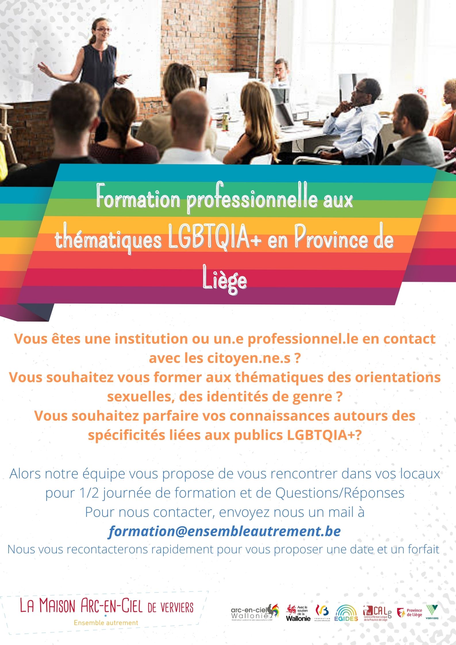 Formation professionnelle aux thématiques LGBTQIA+ en Province de Liège