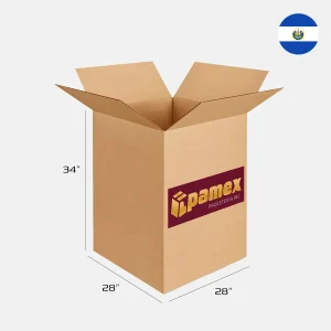 Imagen ilustrativa de medidas de caja disponibles para envíos al Salvador