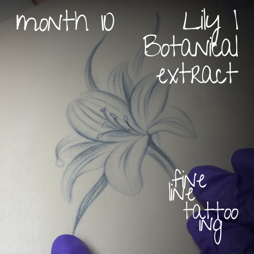 lily fine line tattoo