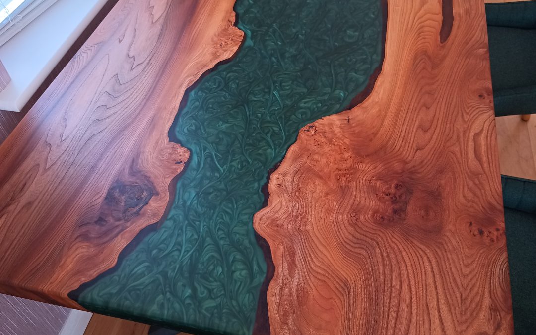 Emerald Green Elm Table