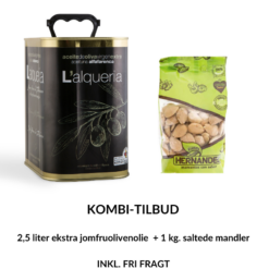 KOMBI-TILBUD: Alfafarenca 2,5 l & 1 kg saltede Marcona-mandler INKL. fri fragt