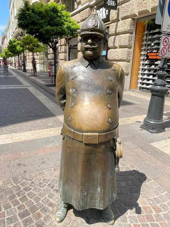 The fat policeman in the center of Budapest