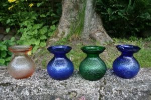 Fine gamle farvet hyacintglas fra Fyns glasværk.