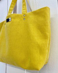 sac cabas en lin jaune