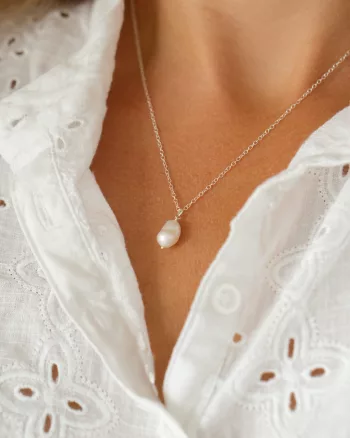 Milla – Sølv perle halskæde